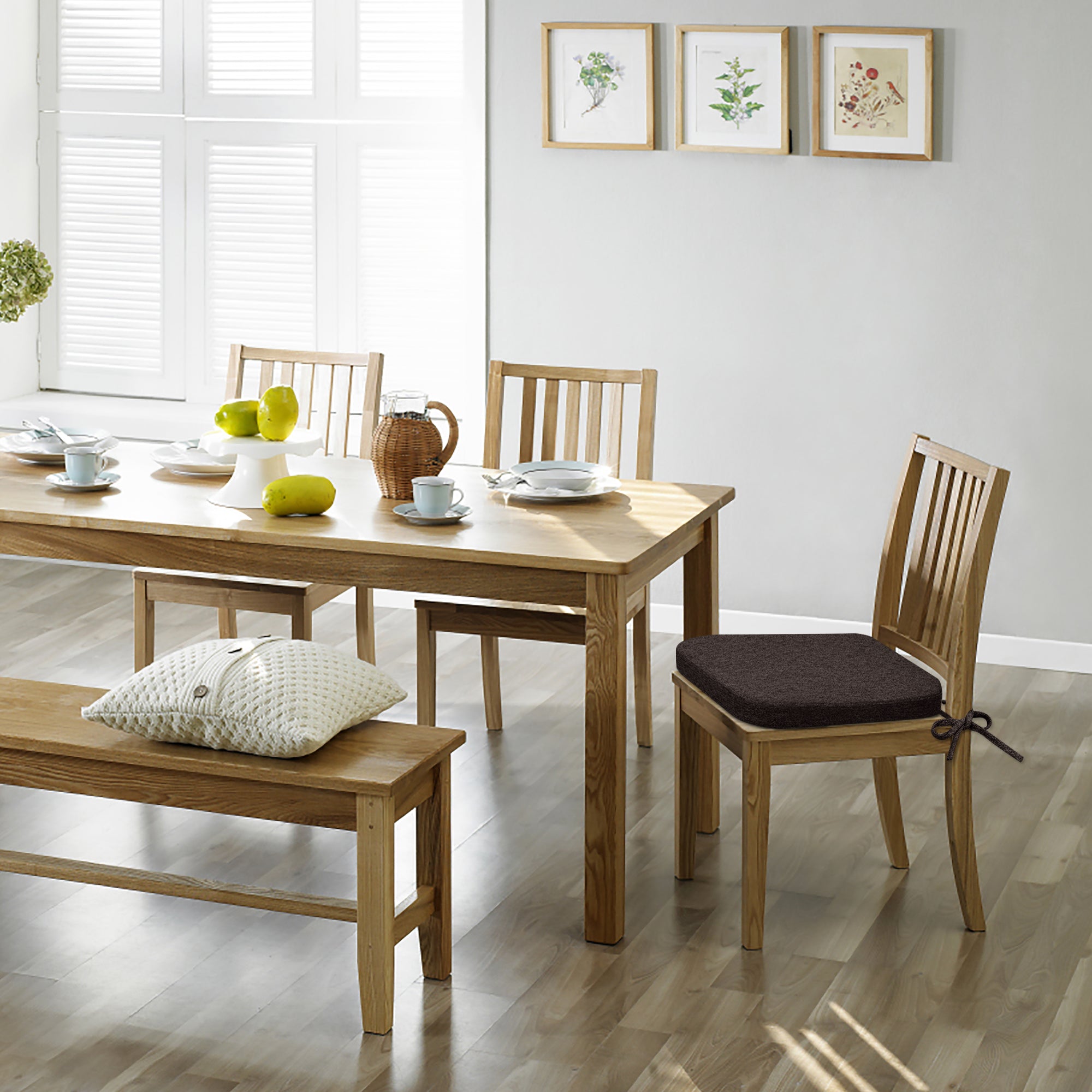 Square Memory Foam Dining Chair Cushion - Shinnwa