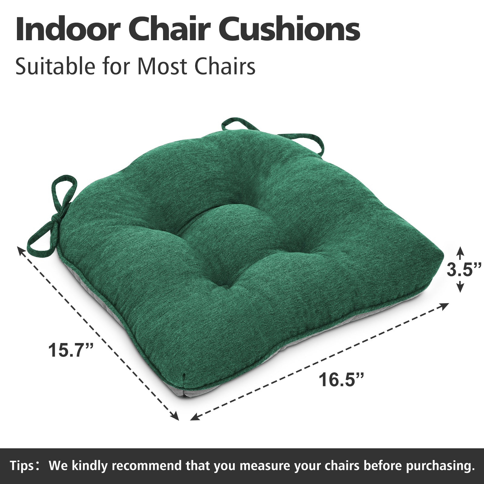 Chair Cushions for Dining Chairs Tufted Memory Foam Chair Pads Non-Slip Seat Cushions - Shinnwa