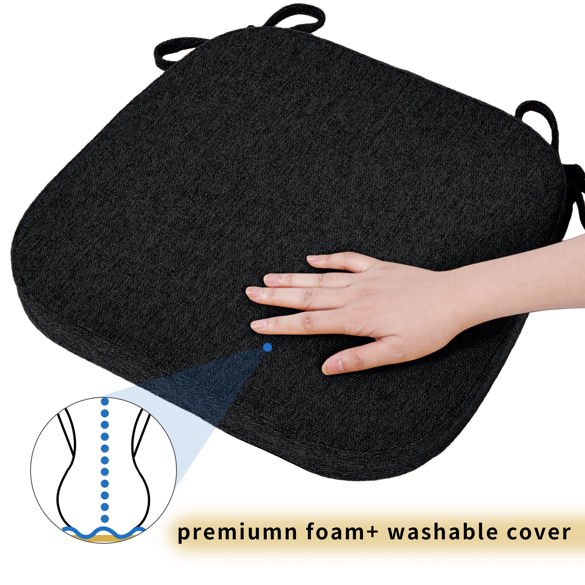 Square Memory Foam Dining Chair Cushion - Shinnwa