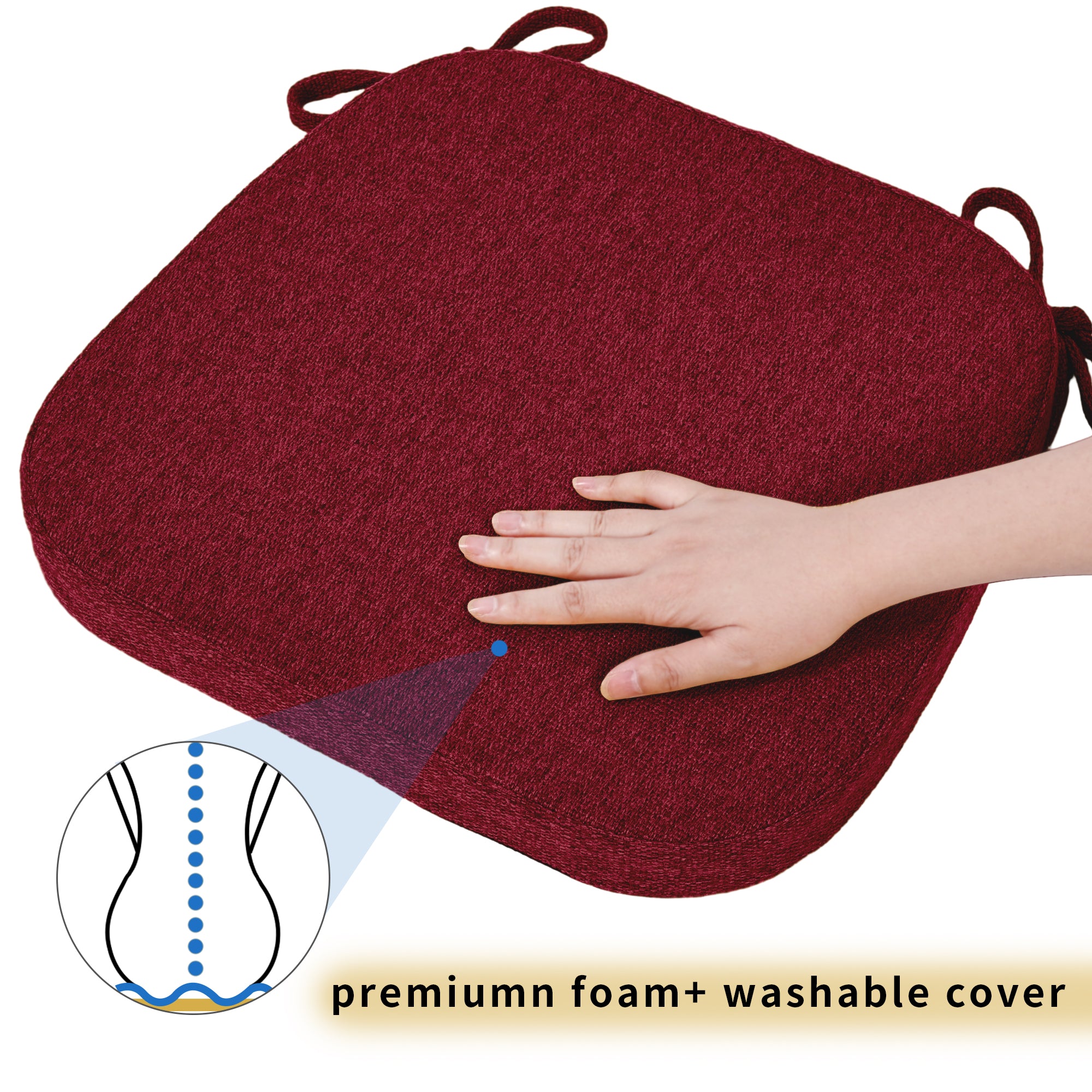 Square Memory Foam Dining Chair Cushion - Shinnwa