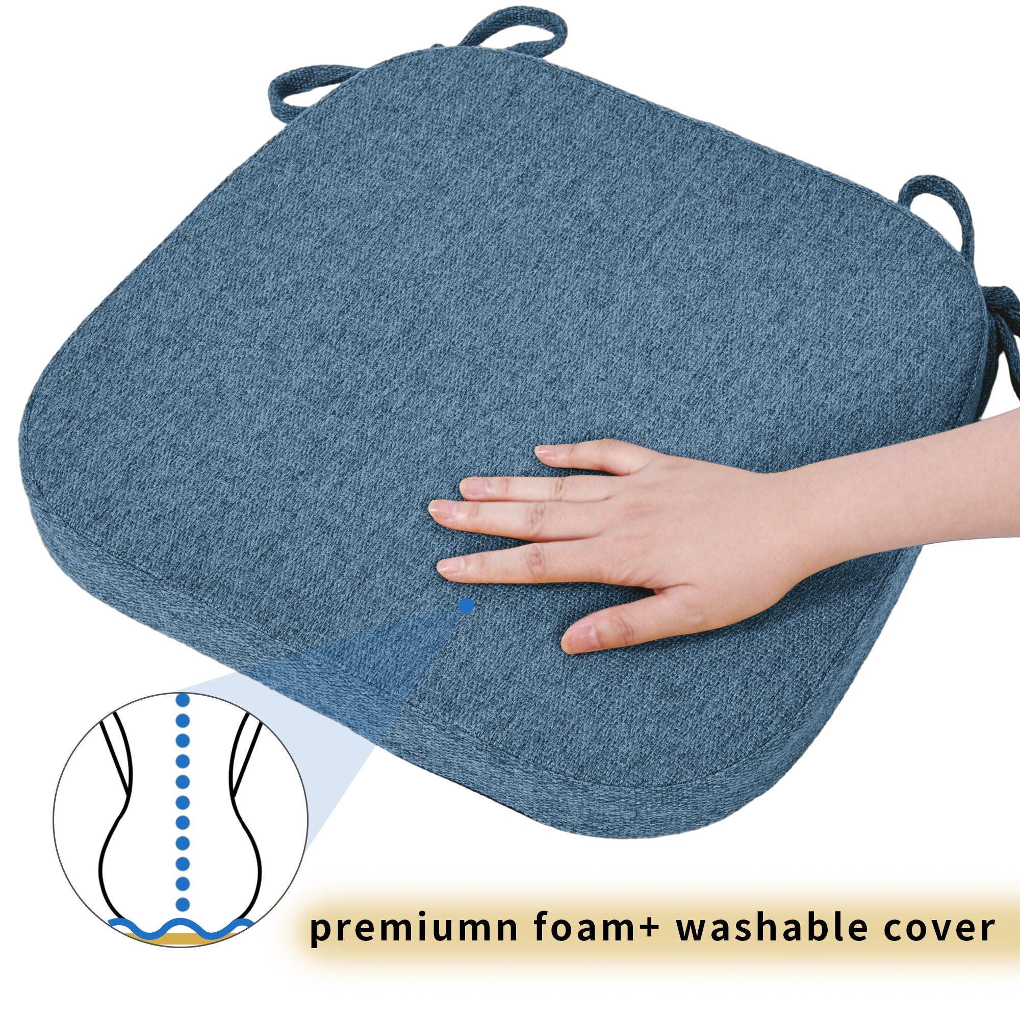 Square Memory Foam Dining Chair Cushion - Shinnwa