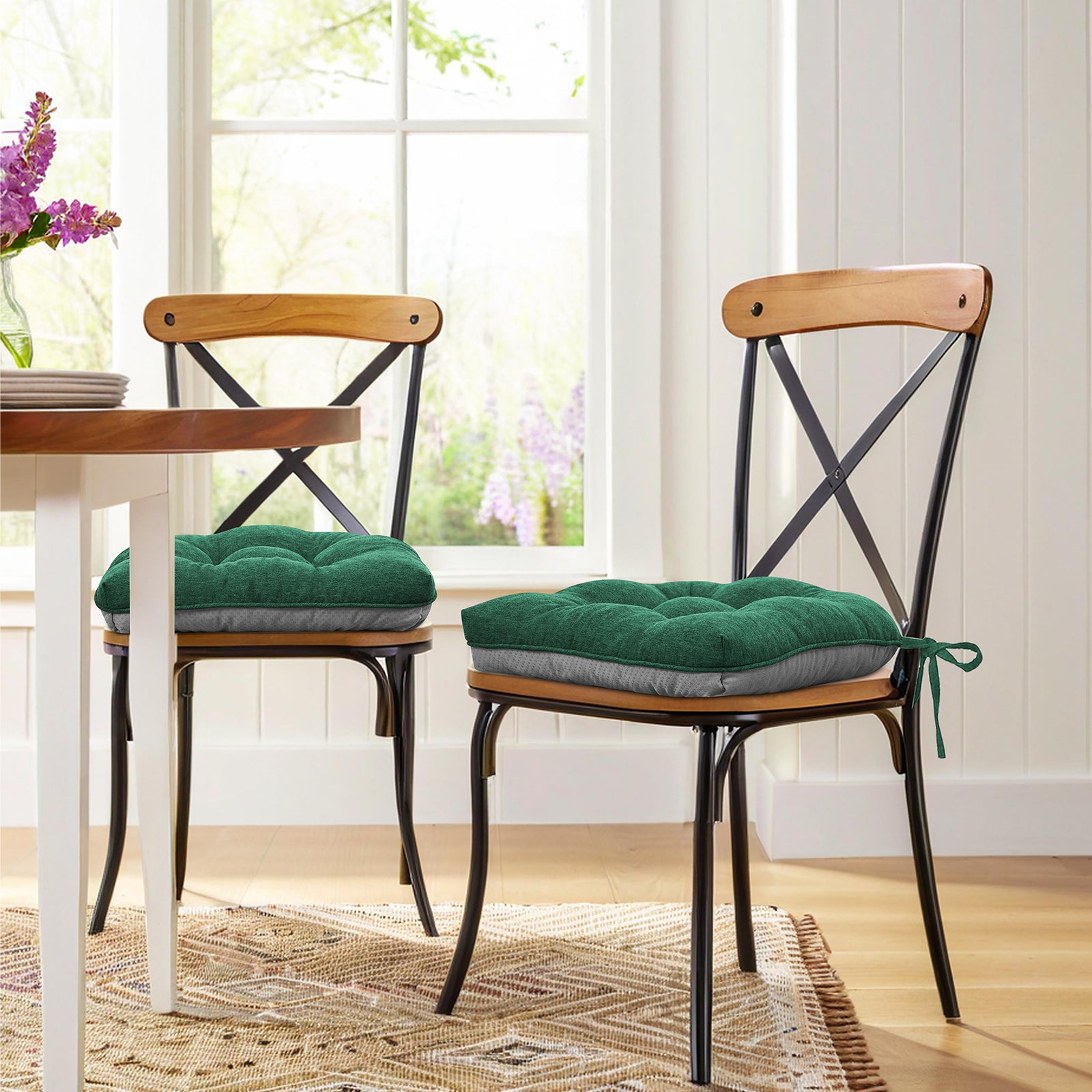 Chair Cushions for Dining Chairs Tufted Memory Foam Chair Pads Non-Slip Seat Cushions - Shinnwa