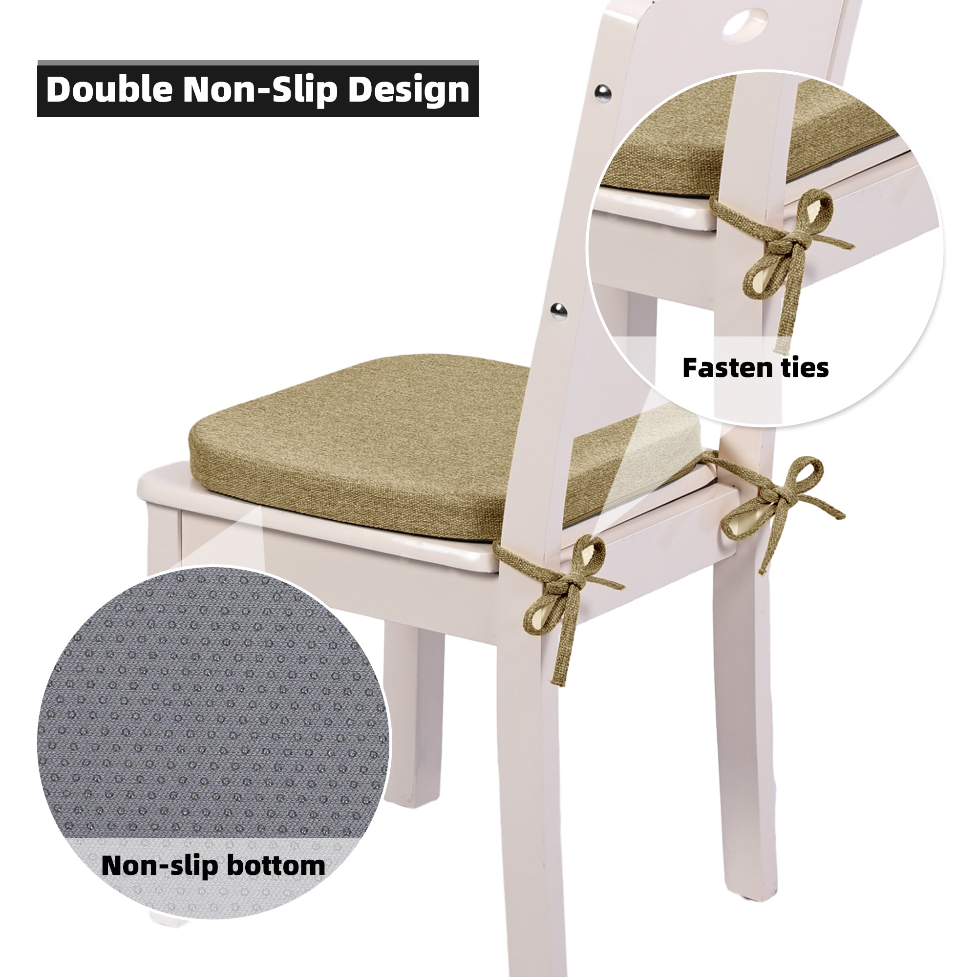 Square Memory Foam Dining Chair Cushion - Shinnwa