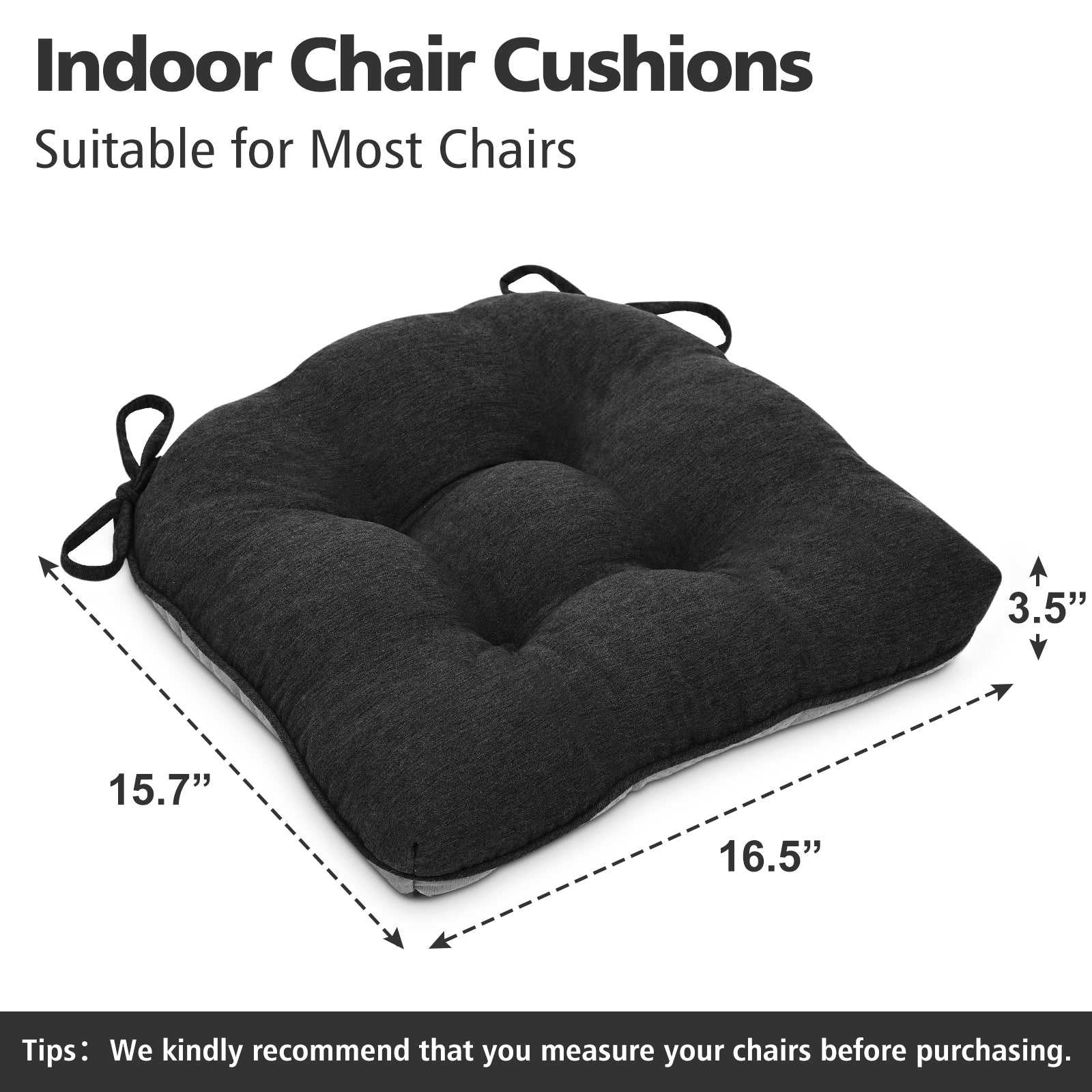 Chair Cushions for Dining Chairs Tufted Memory Foam Chair Pads Non-Slip Seat Cushions