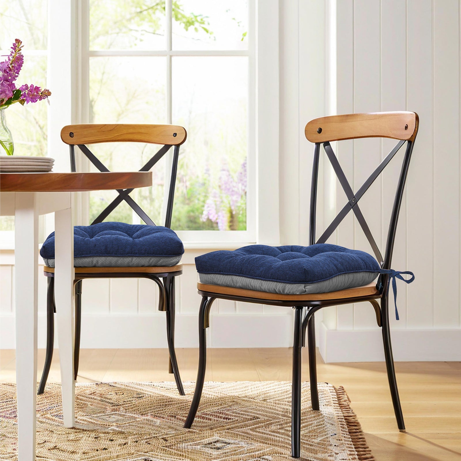 Chair Cushions for Dining Chairs Tufted Memory Foam Chair Pads Non-Slip Seat Cushions