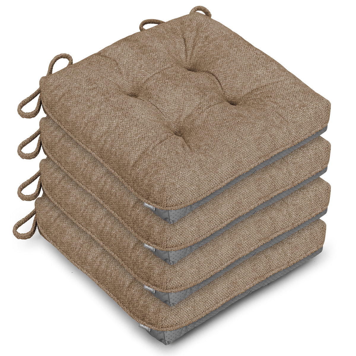 Kitchen Chair Cushions 3.5" Thick Bouclé Fabric Dining Chair Cushions - Shinnwa
