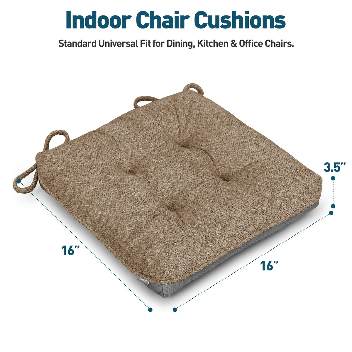 Kitchen Chair Cushions 3.5" Thick Bouclé Fabric Dining Chair Cushions - Shinnwa