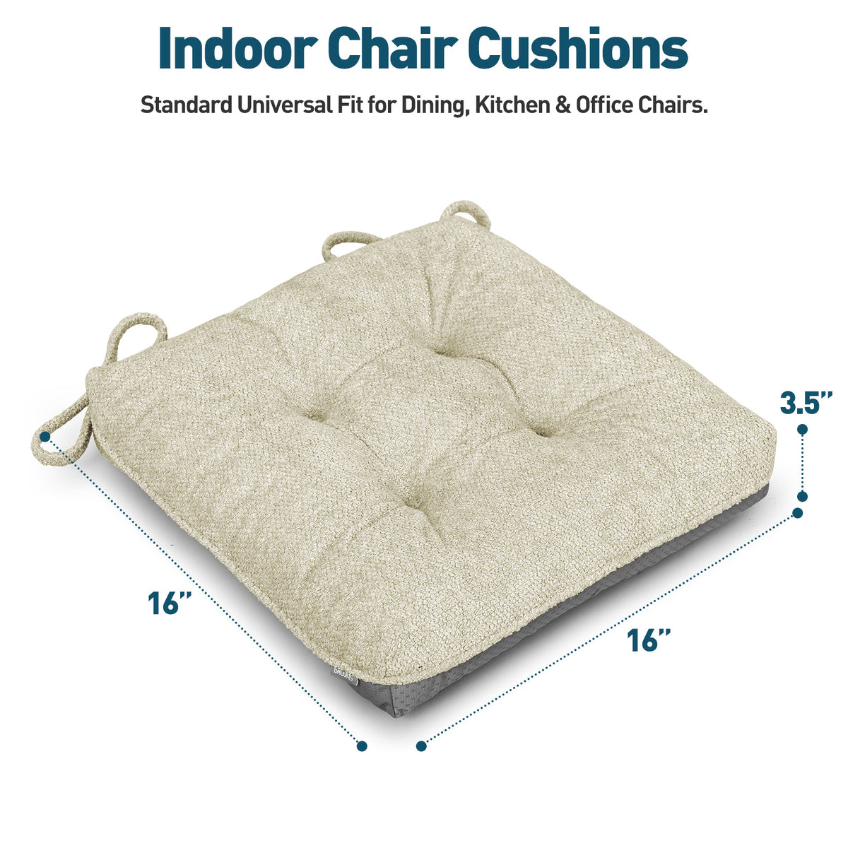 Kitchen Chair Cushions 3.5" Thick Bouclé Fabric Dining Chair Cushions - Shinnwa