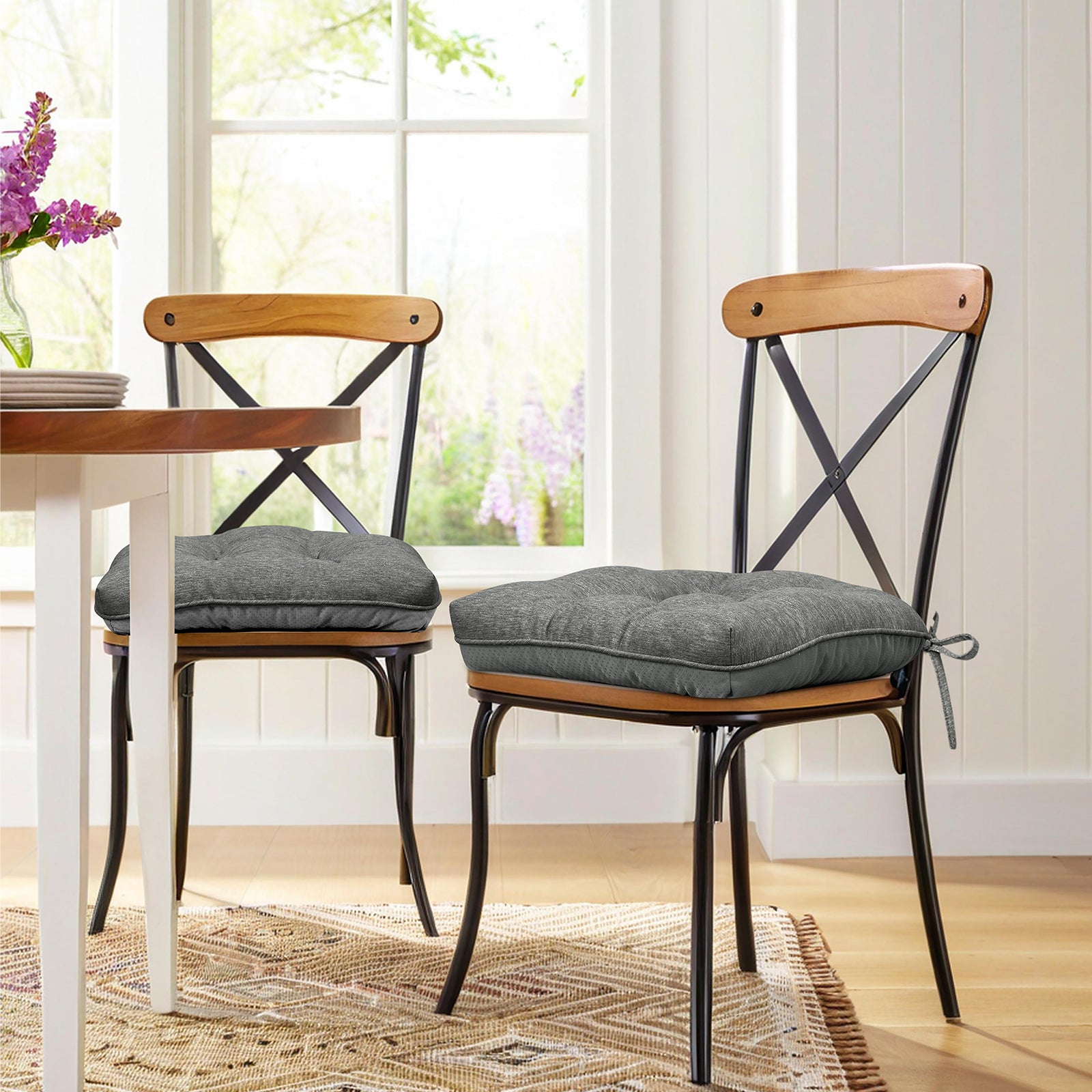 Chair Cushions for Dining Chairs Tufted Memory Foam Chair Pads Non-Slip Seat Cushions