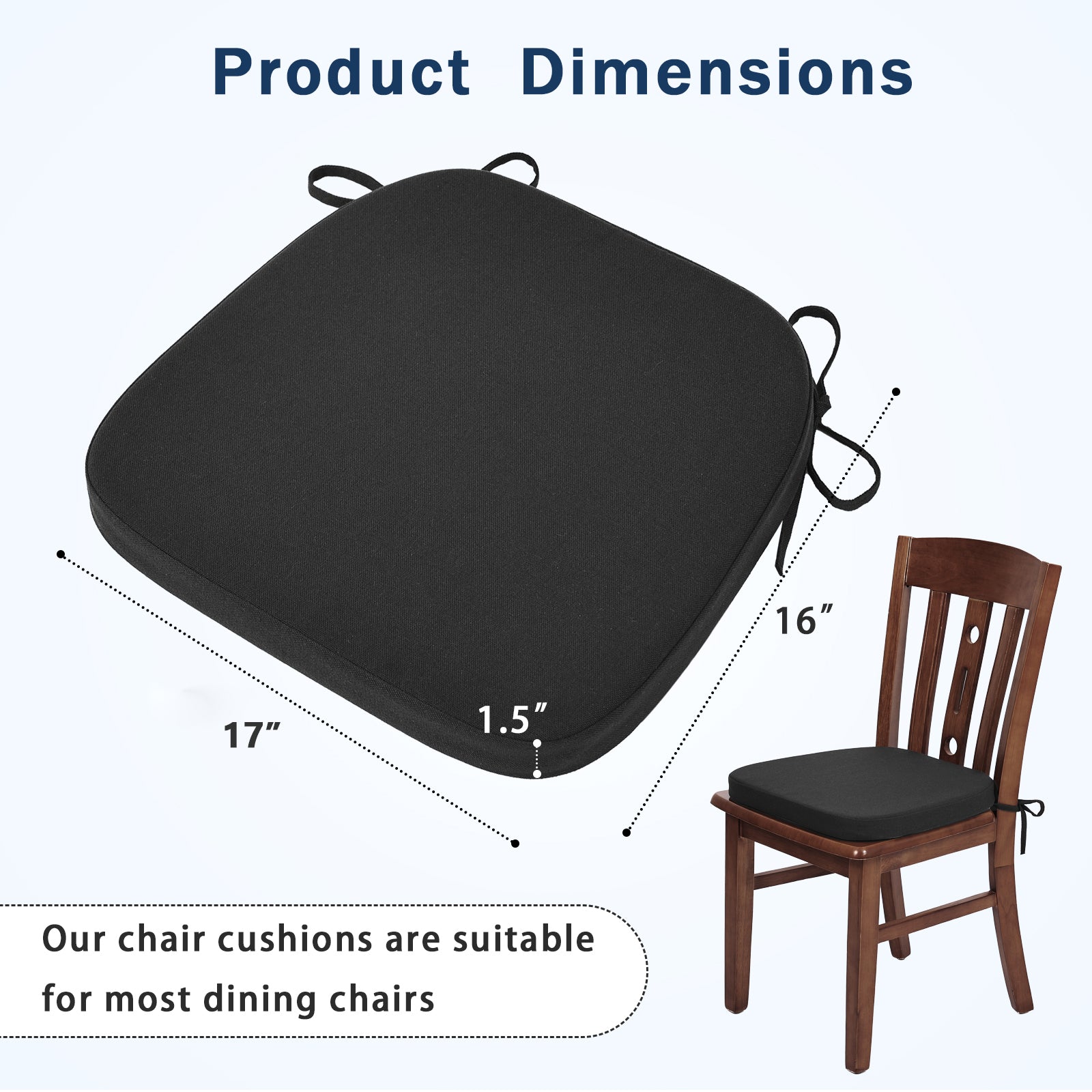 Memory Foam Dining Chair Cushions Comfy Dual-layer Seat Cushions - Shinnwa