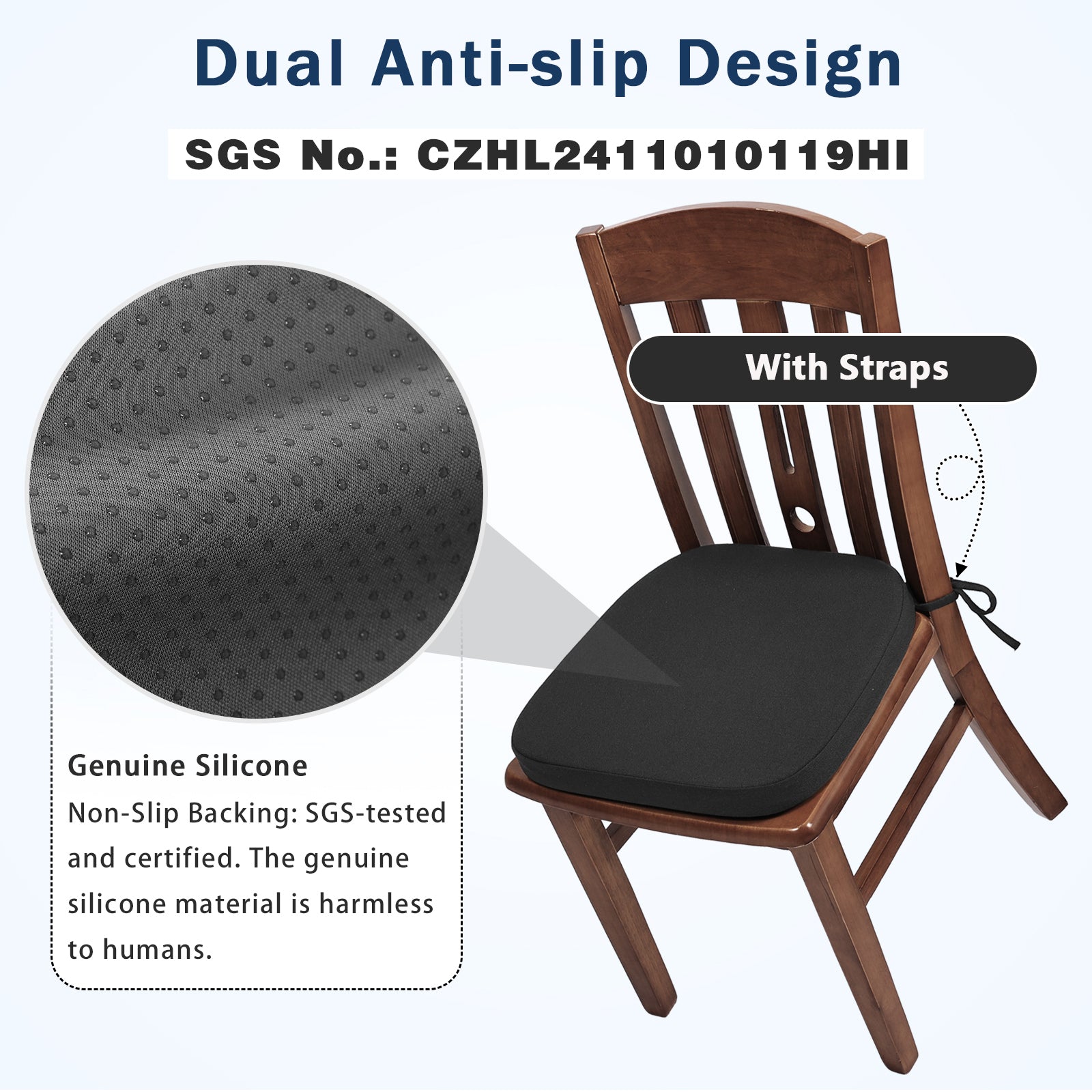 Memory Foam Dining Chair Cushions Comfy Dual-layer Seat Cushions - Shinnwa