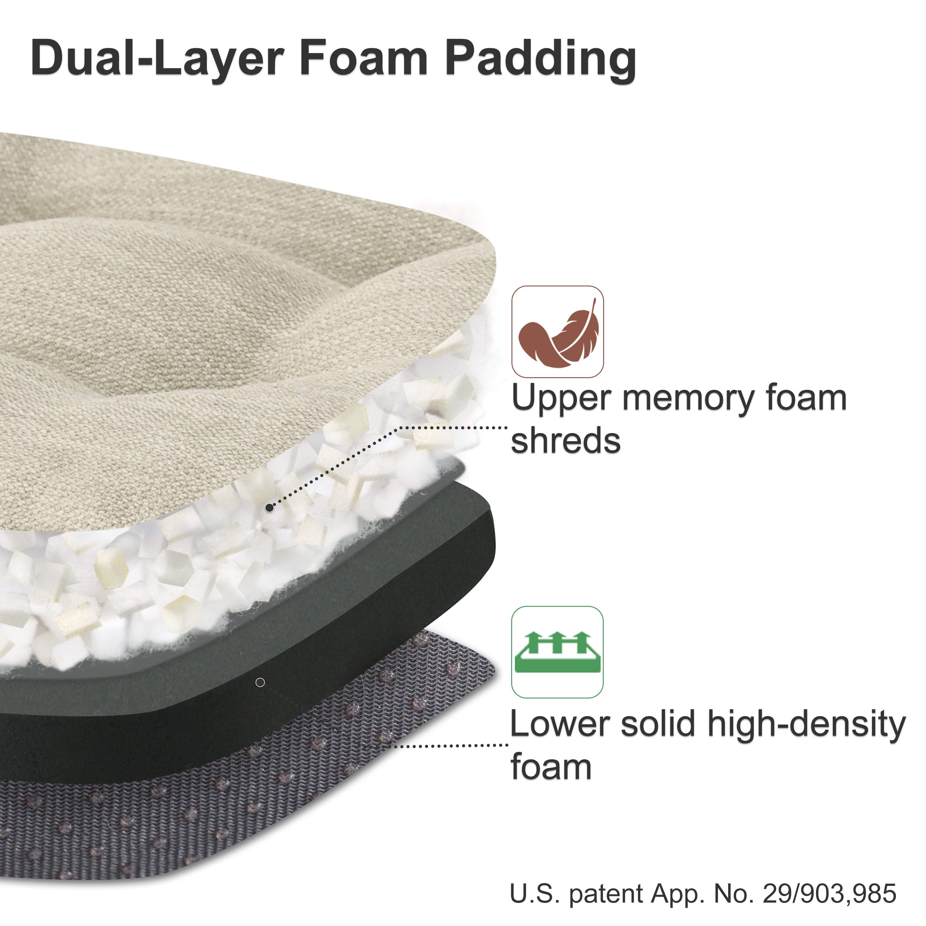 Dual-Layer Memory Foam Dining Chair Cushion - Shinnwa