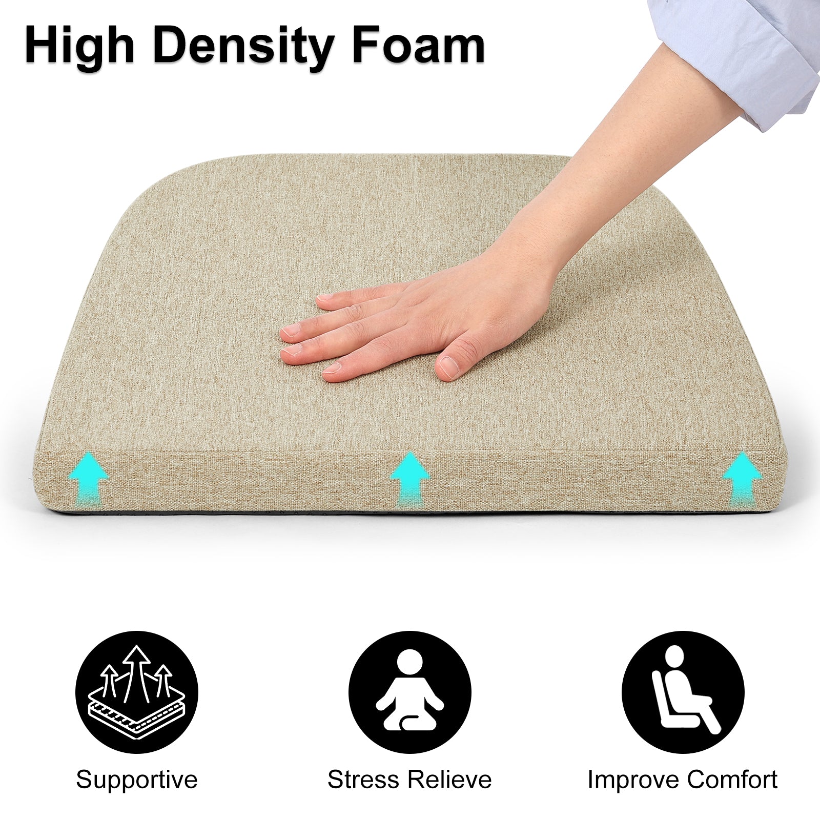 Dining Chair Cushions Set of 4 D-Shaped Seat Cushion - Shinnwa