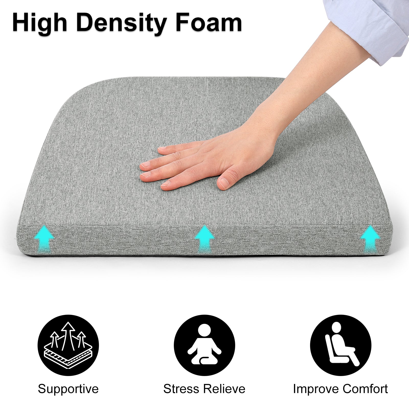 Dining Chair Cushions Set of 4 D-Shaped Seat Cushion - Shinnwa