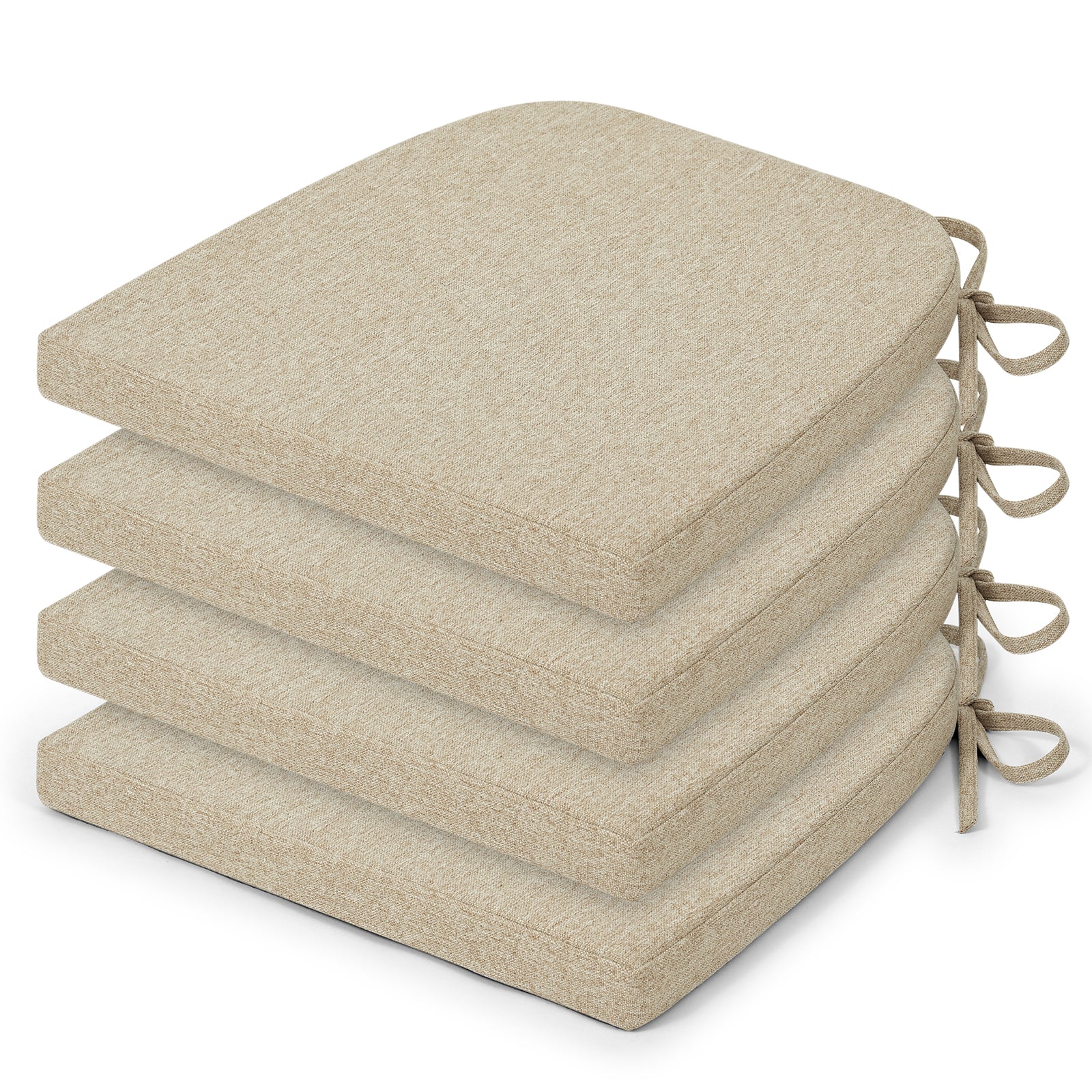Dining Chair Cushions Set of 4 D-Shaped Seat Cushion - Shinnwa