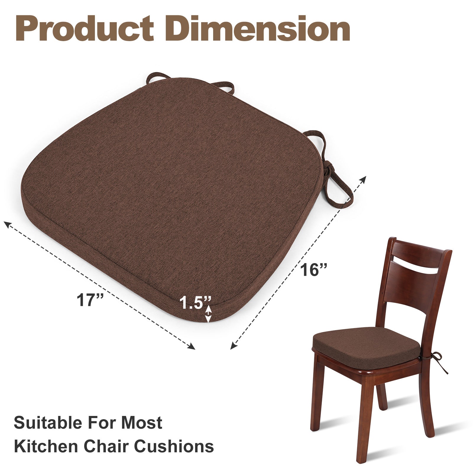 Memory Foam Dining Chair Cushions Comfy Dual-layer Seat Cushions - Shinnwa