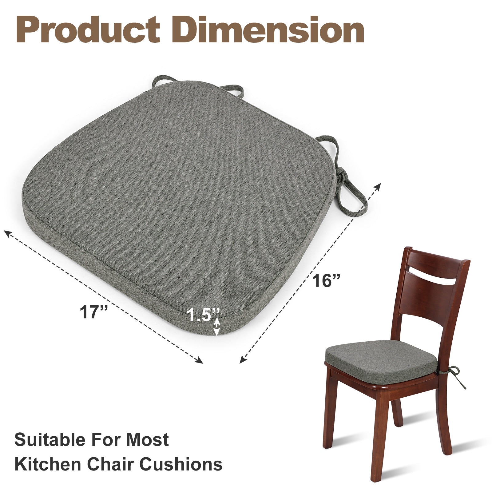 Memory Foam Dining Chair Cushions Comfy Dual-layer Seat Cushions - Shinnwa