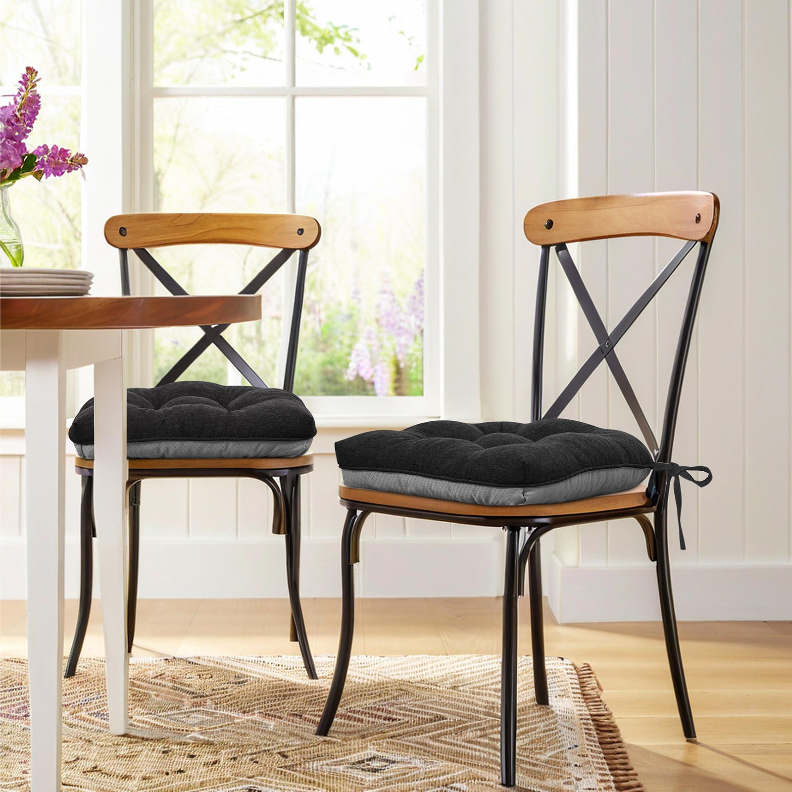 Chair Cushions for Dining Chairs Tufted Memory Foam Chair Pads Non-Slip Seat Cushions