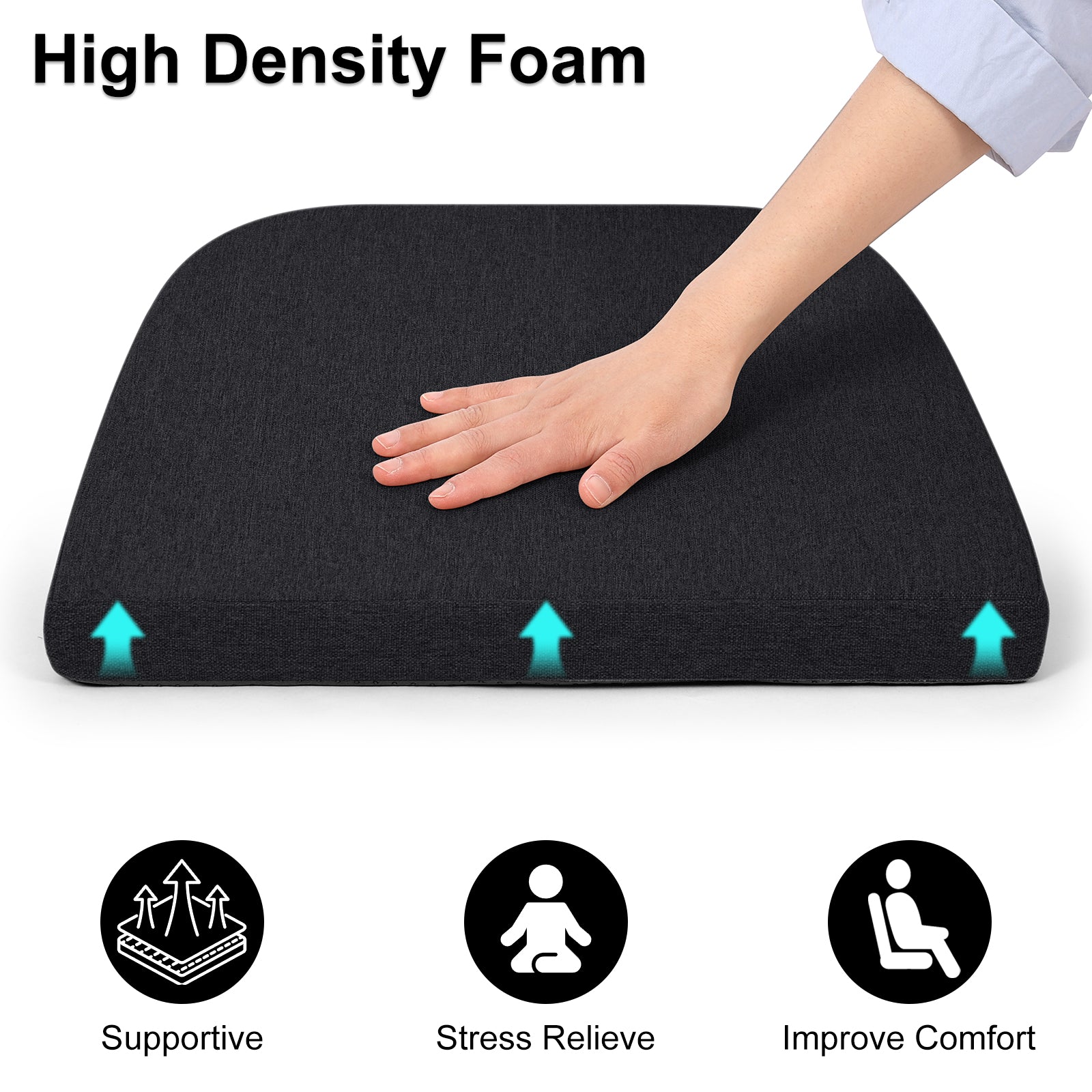 Dining Chair Cushions Set of 4 D-Shaped Seat Cushion - Shinnwa