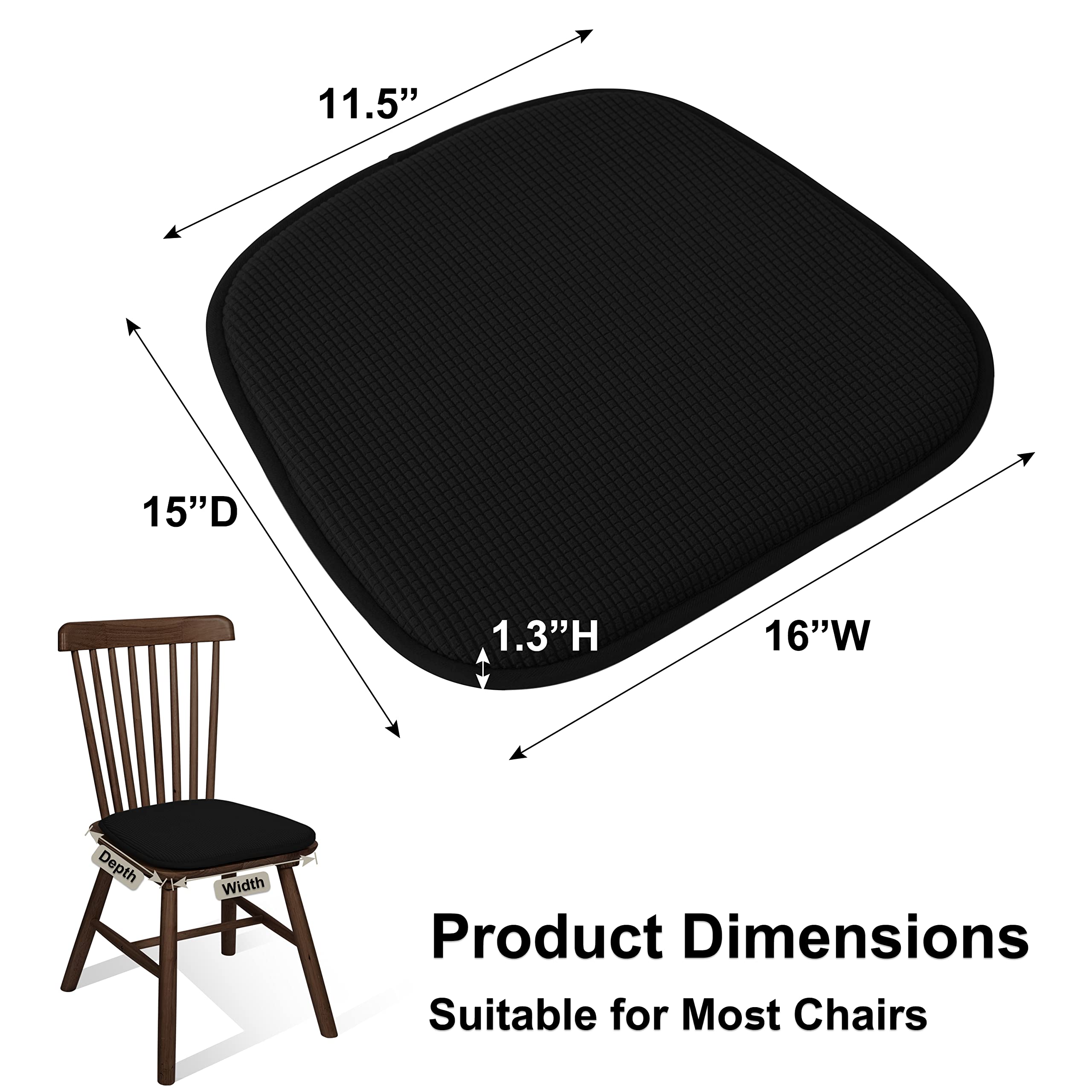 Dining Chair Cushions Soft Velvet Non Slip Chair Pads - Shinnwa