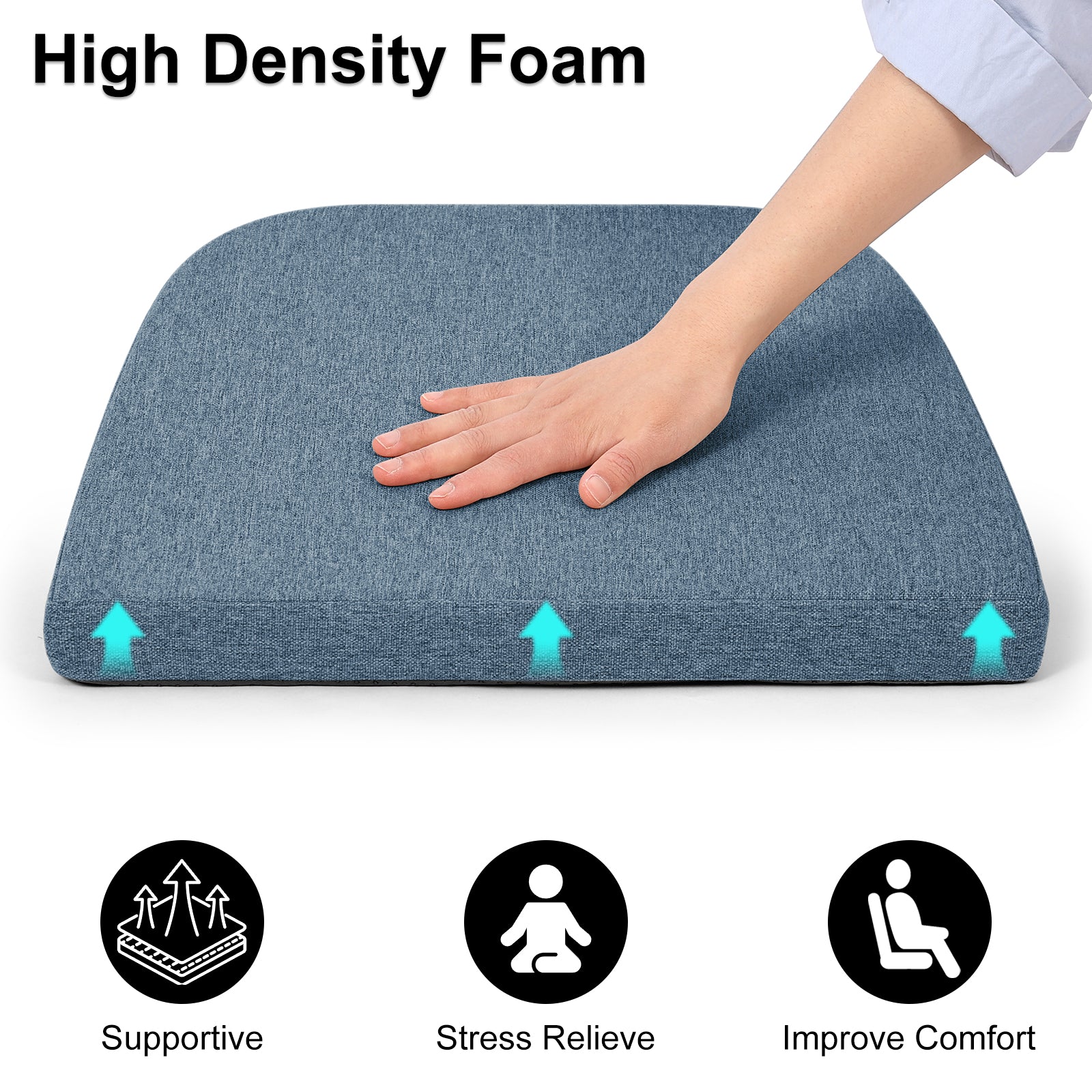 Dining Chair Cushions Set of 4 D-Shaped Seat Cushion - Shinnwa