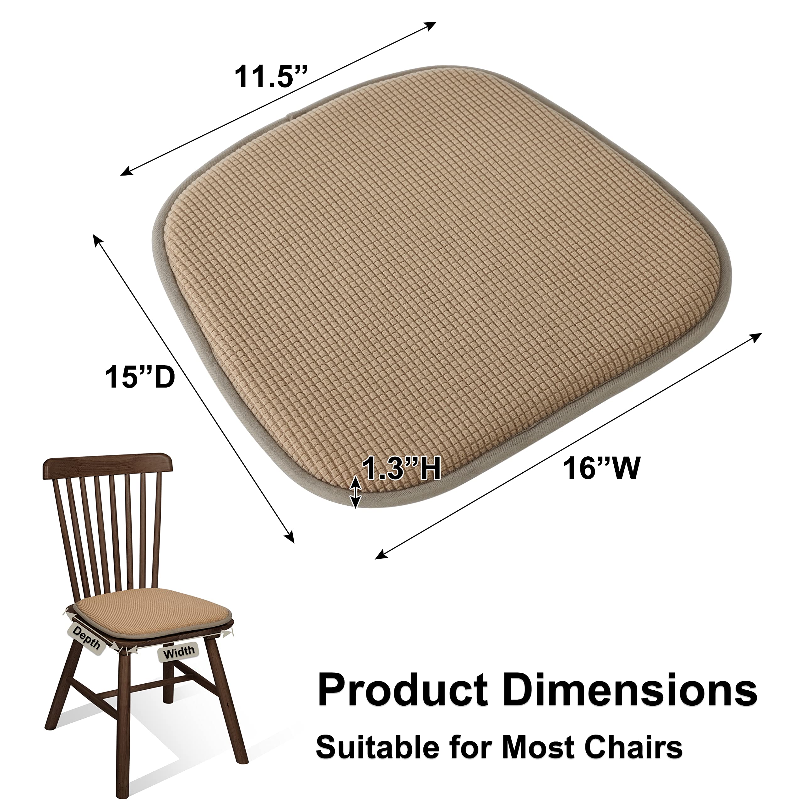 Dining Chair Cushions Soft Velvet Non Slip Chair Pads - Shinnwa