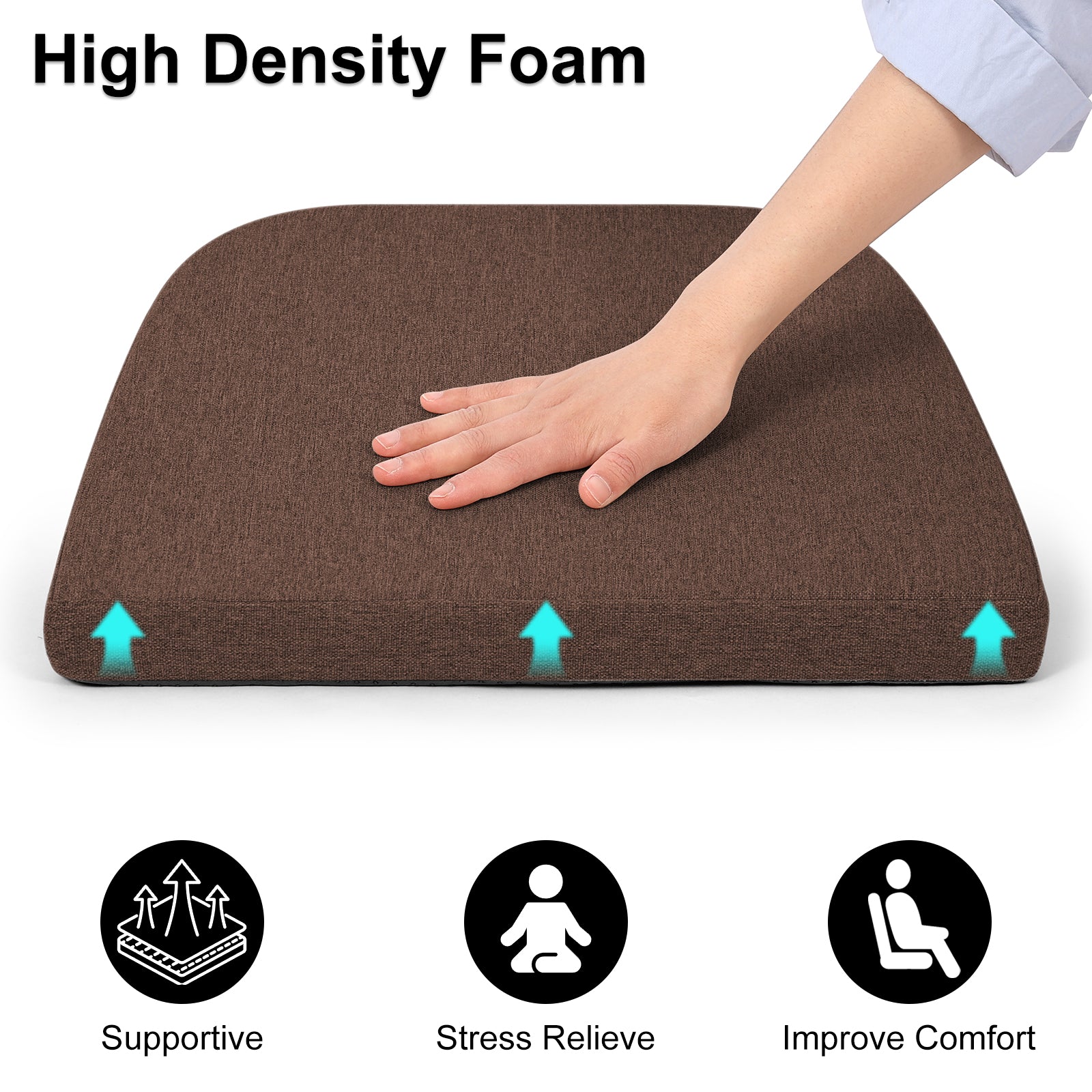 Dining Chair Cushions Set of 4 D-Shaped Seat Cushion - Shinnwa