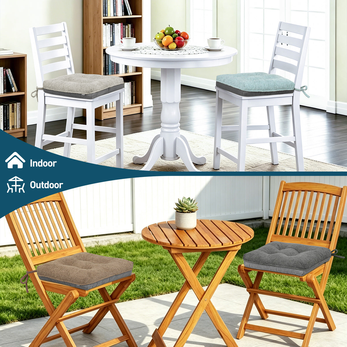 Kitchen Chair Cushions 3.5" Thick Bouclé Fabric Dining Chair Cushions - Shinnwa