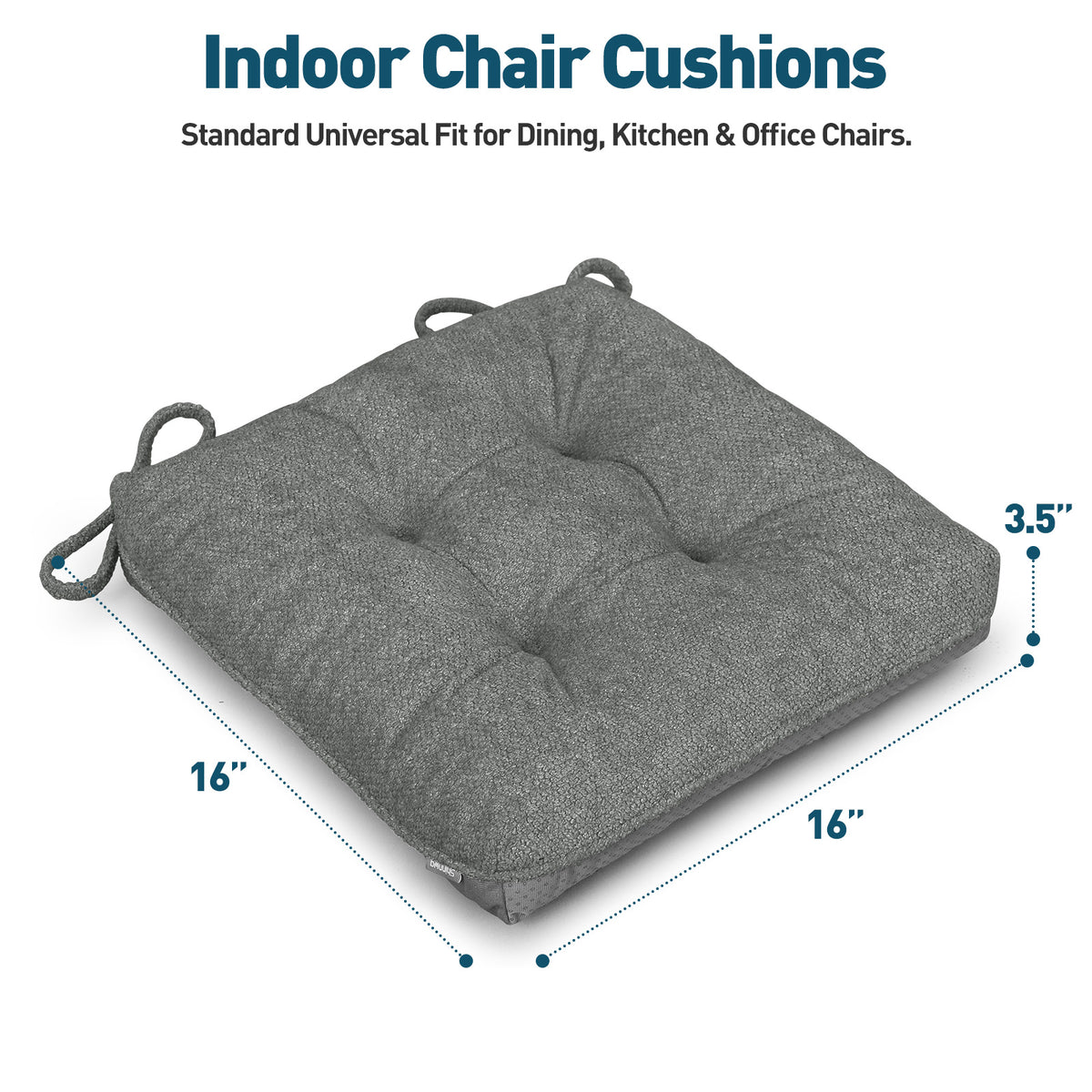 Kitchen Chair Cushions 3.5" Thick Bouclé Fabric Dining Chair Cushions - Shinnwa