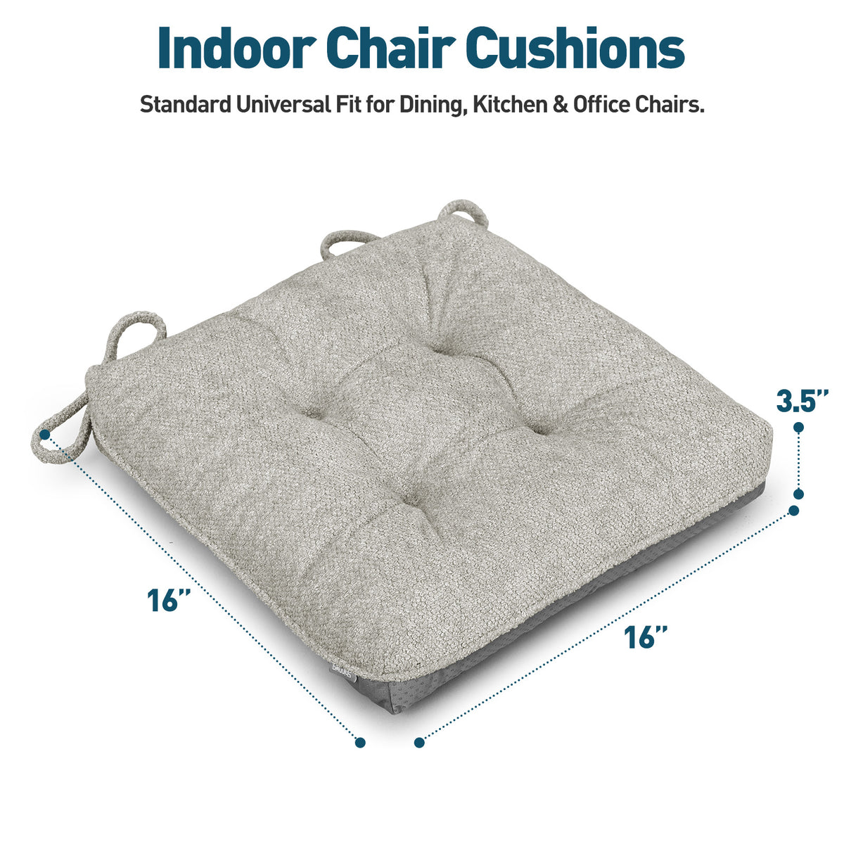 Kitchen Chair Cushions 3.5" Thick Bouclé Fabric Dining Chair Cushions - Shinnwa