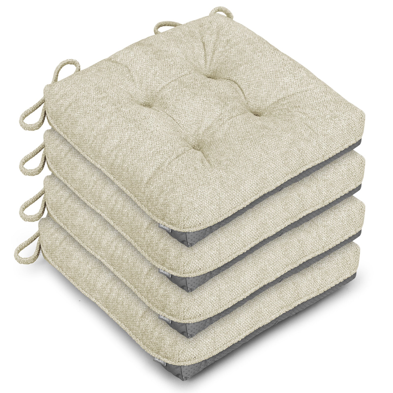 Kitchen Chair Cushions 3.5" Thick Bouclé Fabric Dining Chair Cushions - Shinnwa