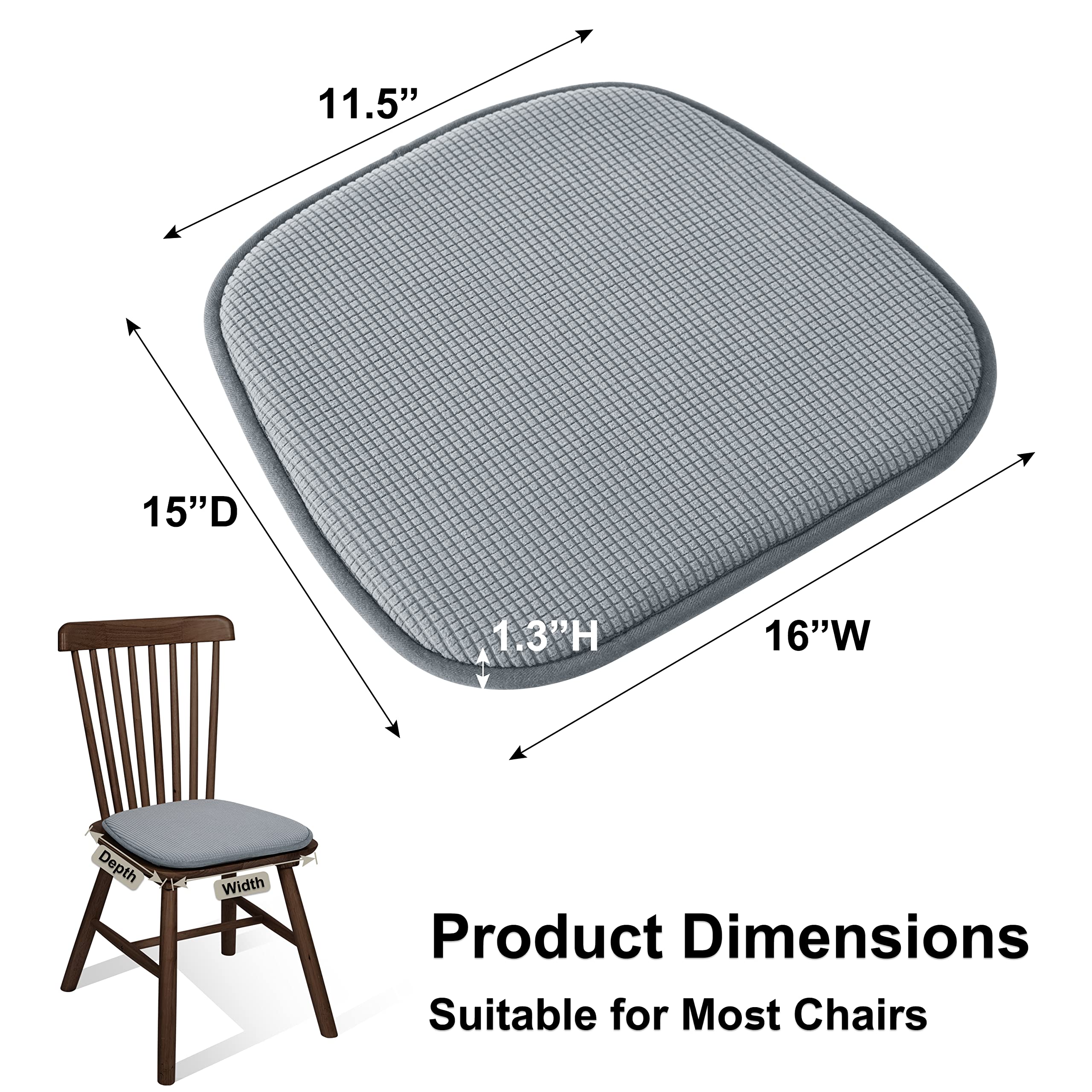 Dining Chair Cushions Soft Velvet Non Slip Chair Pads - Shinnwa