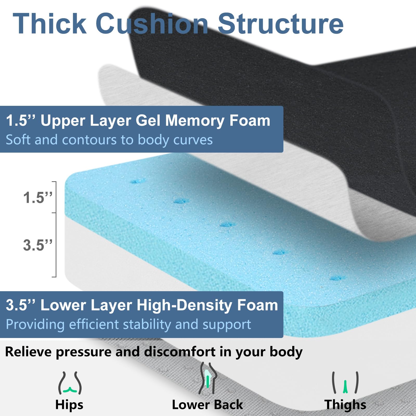 Recliner Chair Cushion Extra Large Memory Foam Seat Cushion