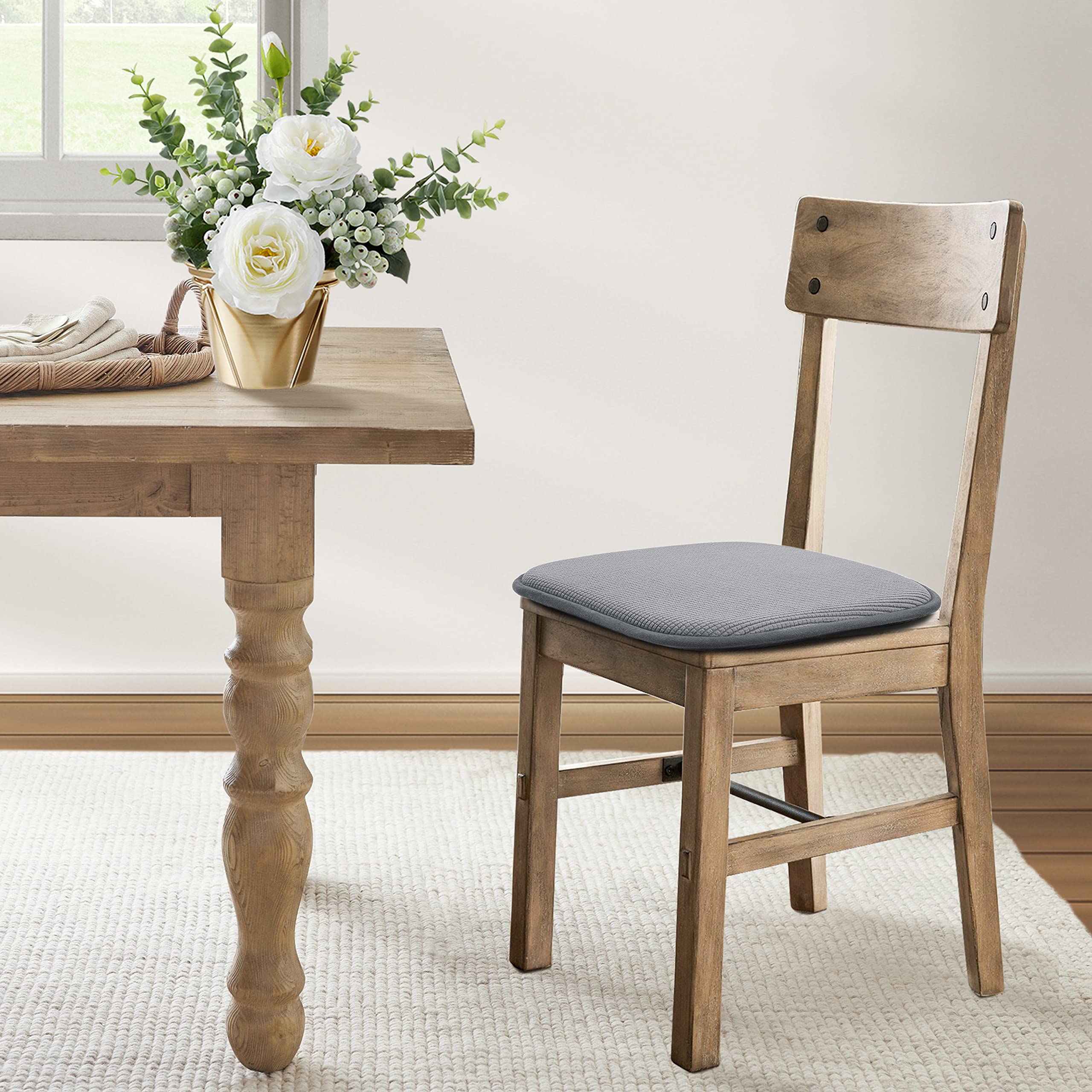 Dining Chair Cushions Soft Velvet Non Slip Chair Pads - Shinnwa