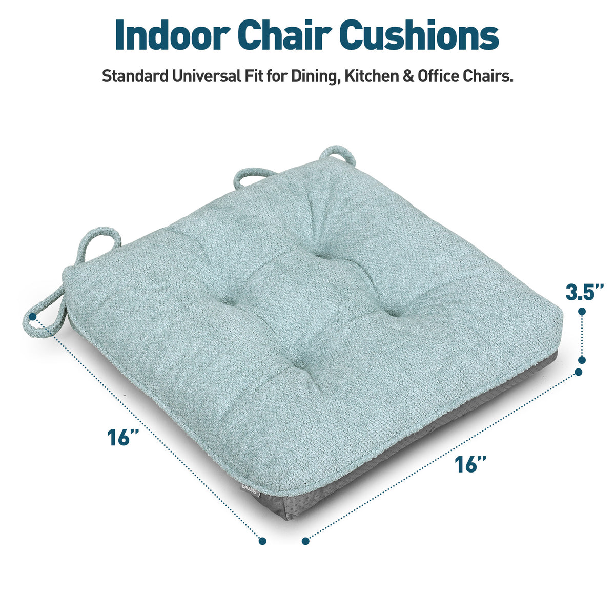 Kitchen Chair Cushions 3.5" Thick Bouclé Fabric Dining Chair Cushions - Shinnwa