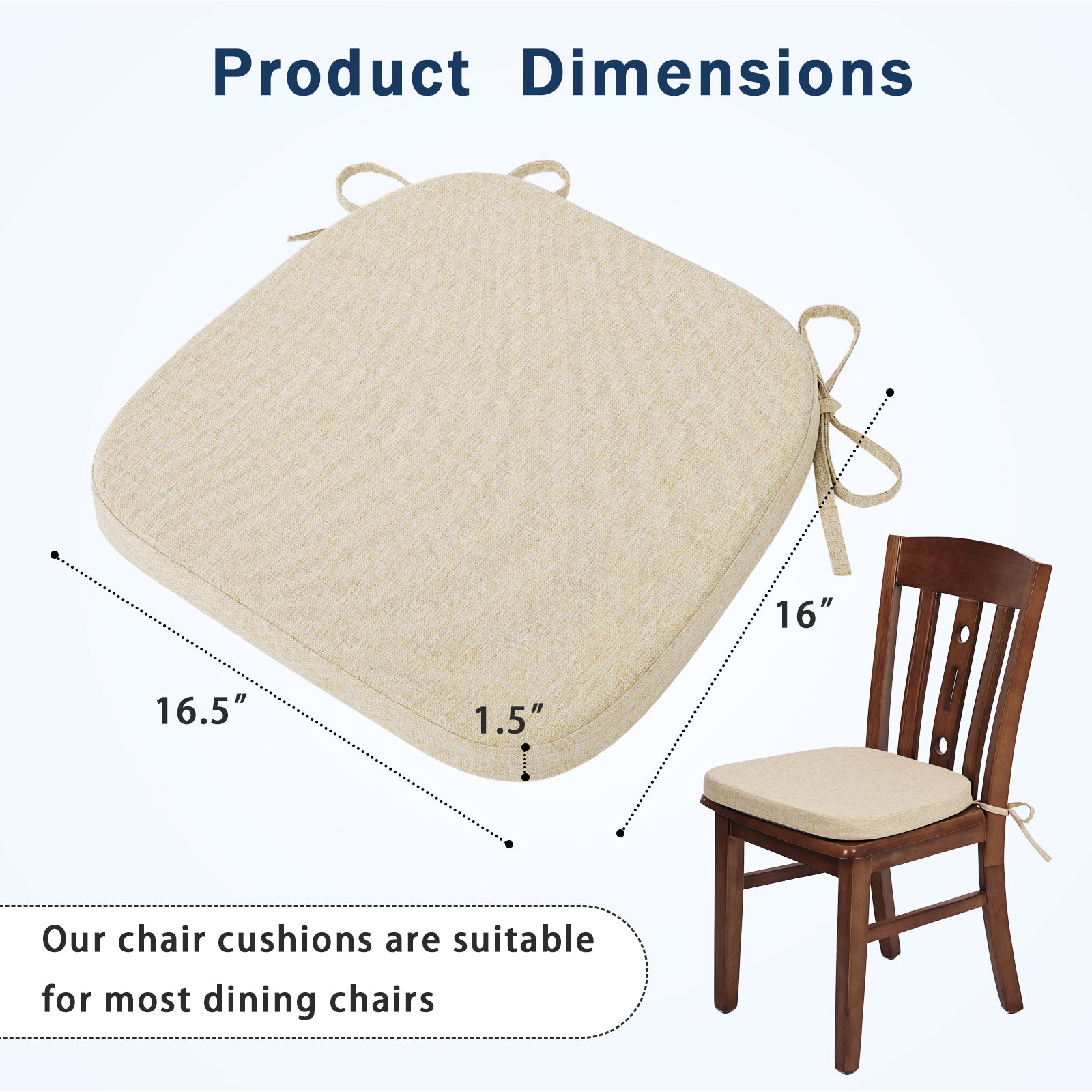 Memory Foam Dining Chair Cushions Comfy Dual-layer Seat Cushions - Shinnwa