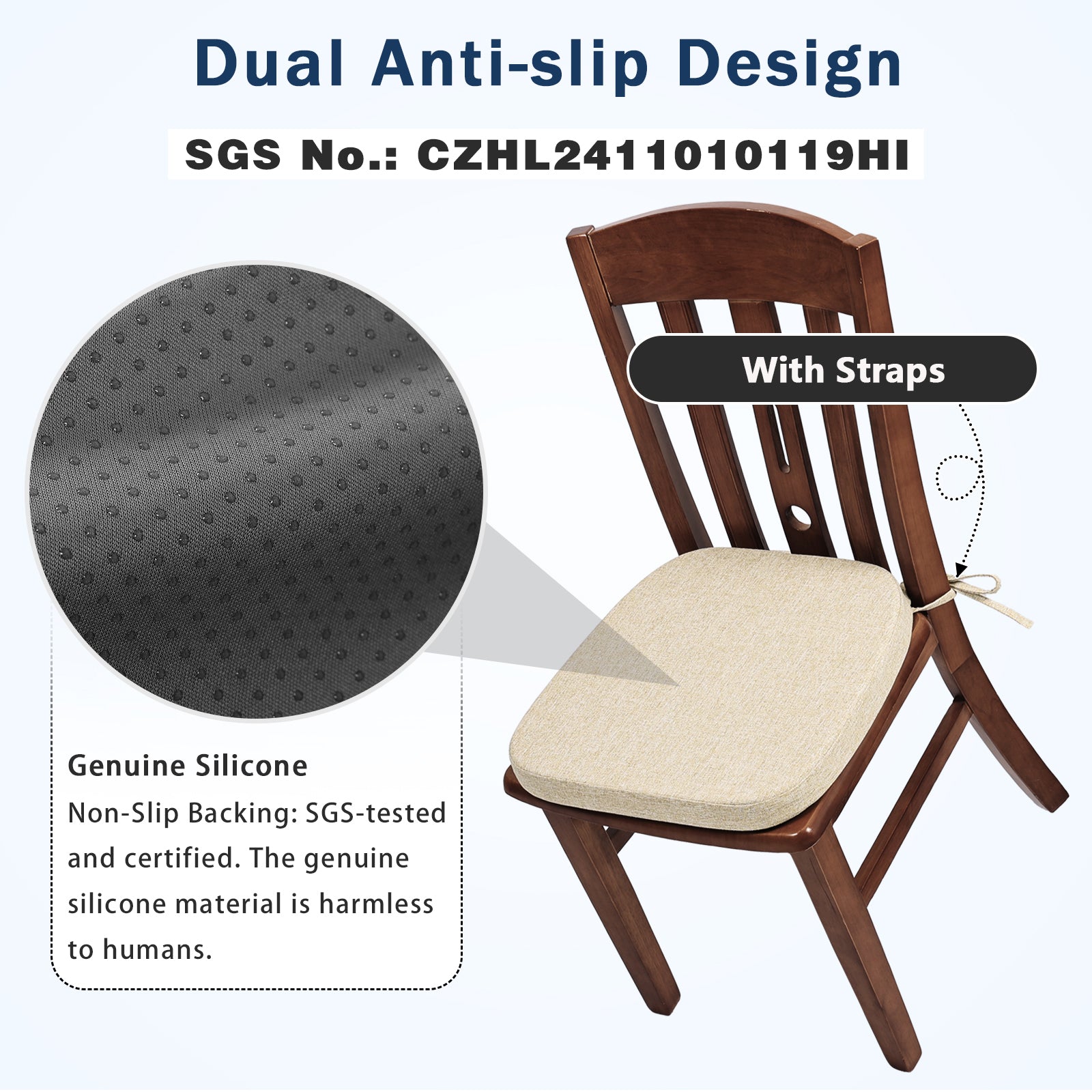 Memory Foam Dining Chair Cushions Comfy Dual-layer Seat Cushions - Shinnwa