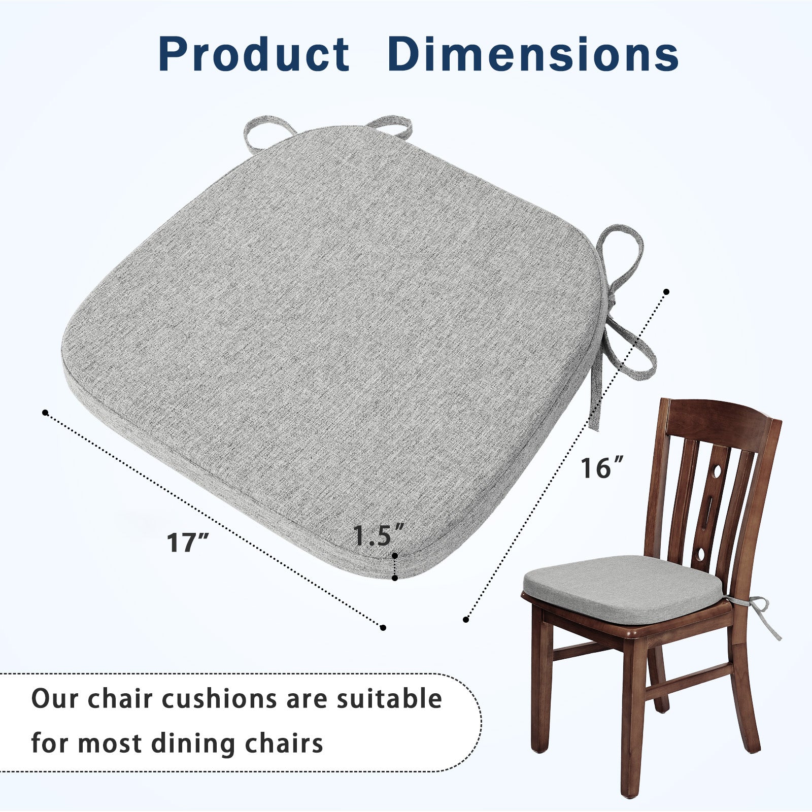 Memory Foam Dining Chair Cushions Comfy Dual-layer Seat Cushions - Shinnwa