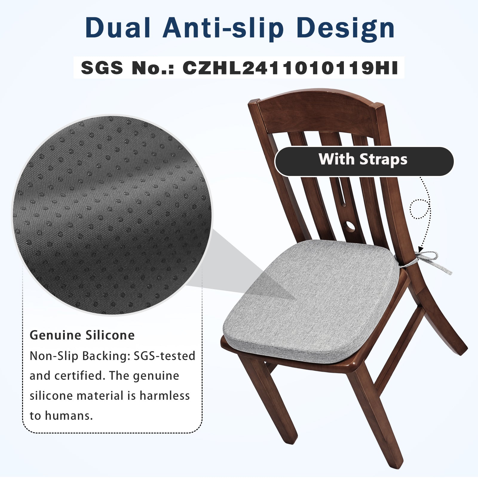 Memory Foam Dining Chair Cushions Comfy Dual-layer Seat Cushions - Shinnwa