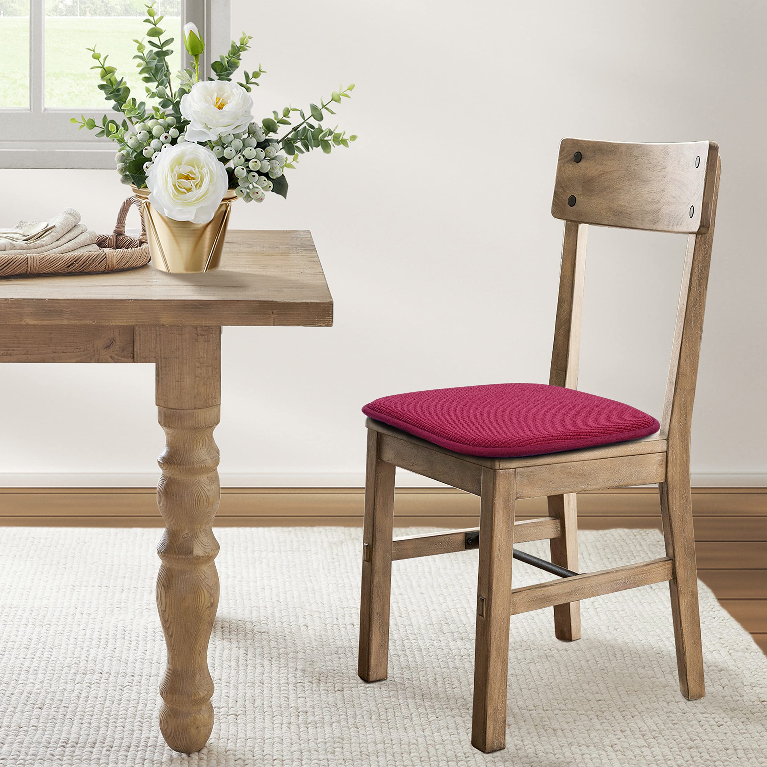 Dining Chair Cushions Soft Velvet Non Slip Chair Pads - Shinnwa