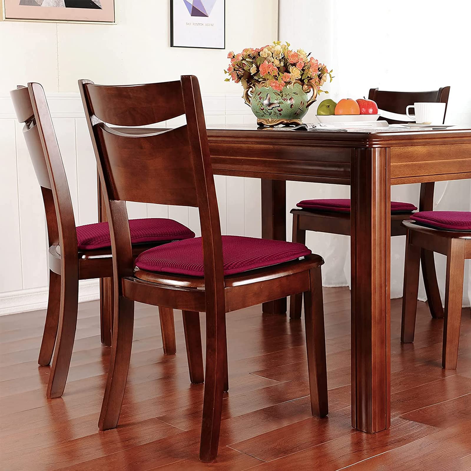 Dining Chair Cushions Soft Velvet Non Slip Chair Pads - Shinnwa
