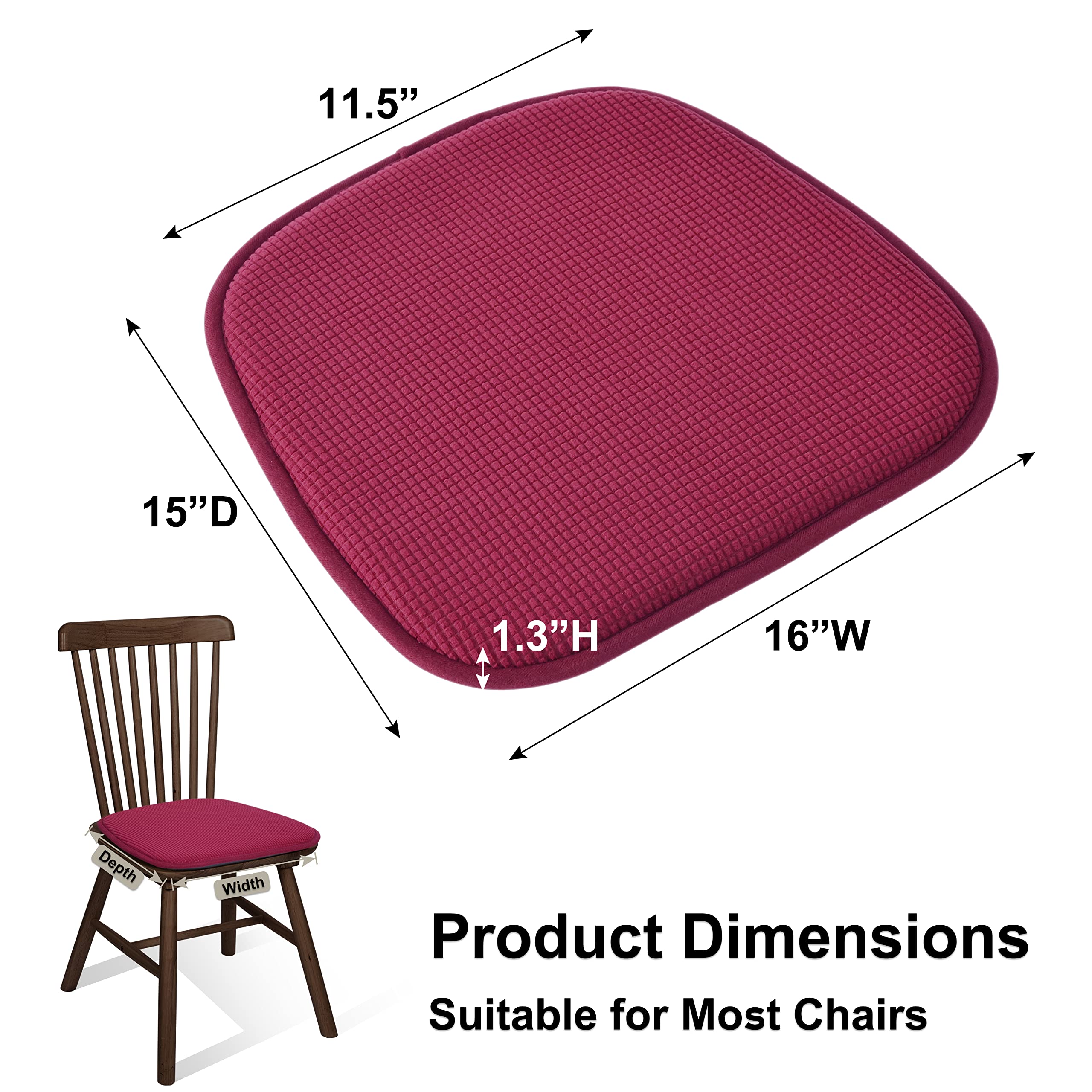 Dining Chair Cushions Soft Velvet Non Slip Chair Pads - Shinnwa